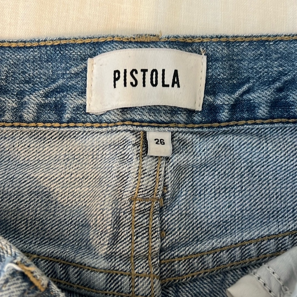 Pistola 26 high rise distressed denim